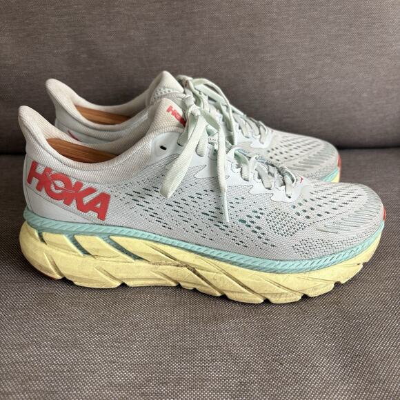 Hoka One One Shoes - Hoka One One Womens Clifton 7 1110509 MMHC Blue Running Shoes Sneakers US Size 7